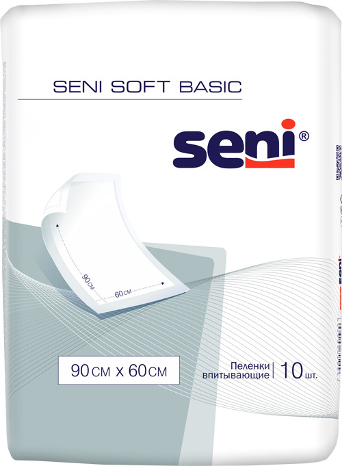 Пеленки впитывающие одноразовые медицинские Seni Soft Basic 90 x 60 см, 10 шт.