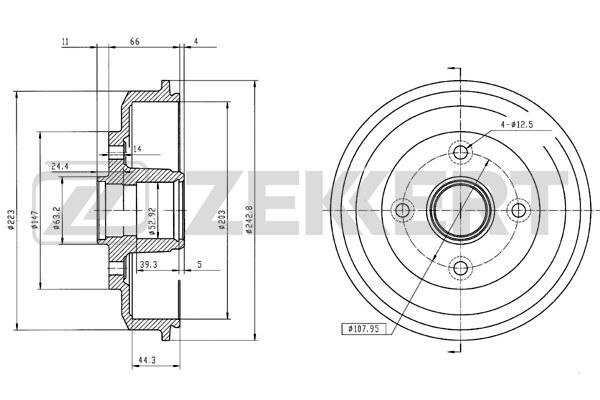 БарабантормознойFordFocusI98-ZekkertBS-5170