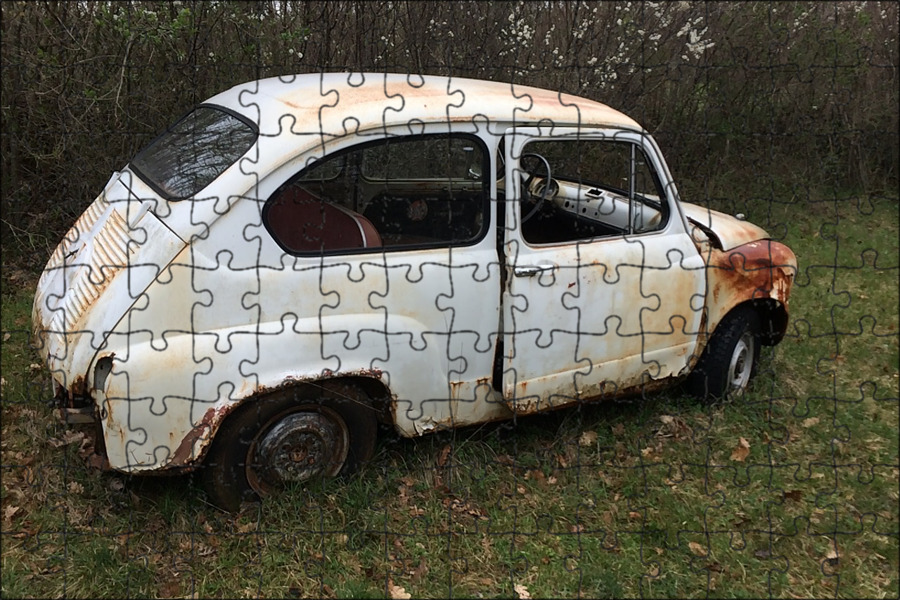 Как выглядят сломанные машины Магнитный пазл 27x18см."Altes, авто, рост" на холодильник - купить с доставкой п