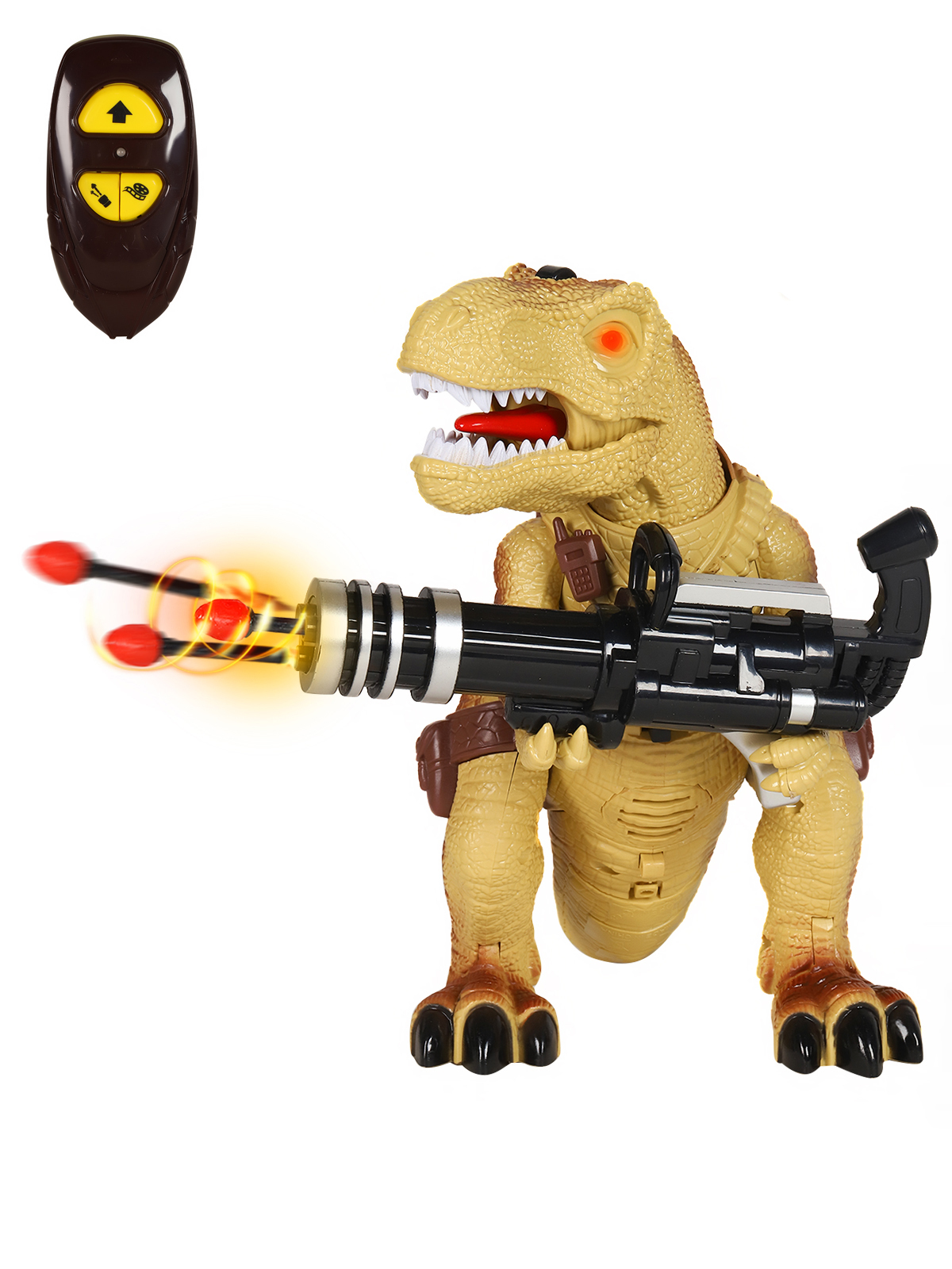 Динозавр игрушка на пульте управления с оружием, со звуком и светом, 30 ...