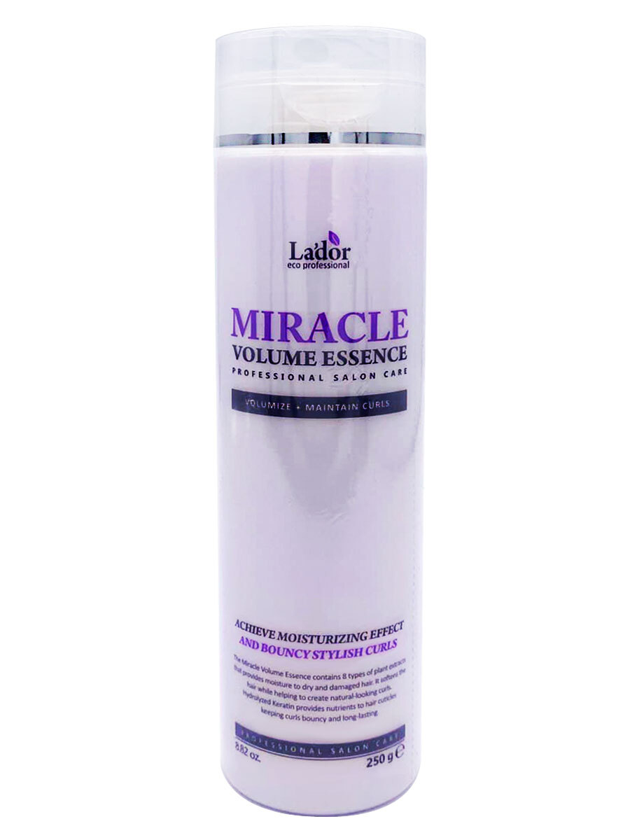 Miracle essence. Miracle Volume Essence lador 150 мл. La’dor Miracle Volume Essence. Ладор увлажняющая эссенция для волос. Lador Miracle Volume Essence эссенция для фиксации и объема волос 250г.