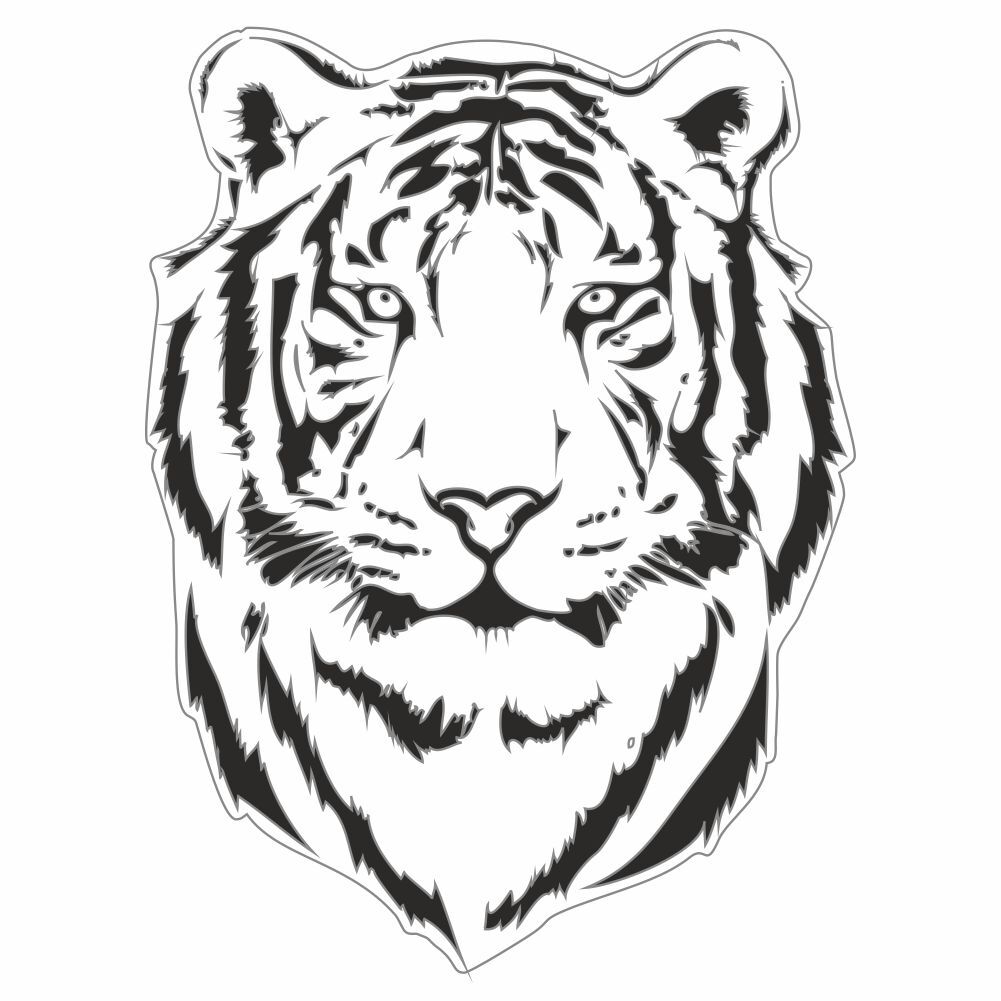 Тигр гравировка