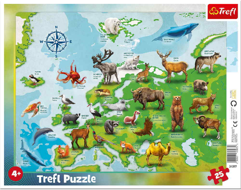 Trefl puzzle карта мира