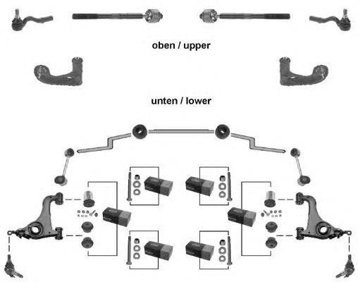 W210 схема передней подвески