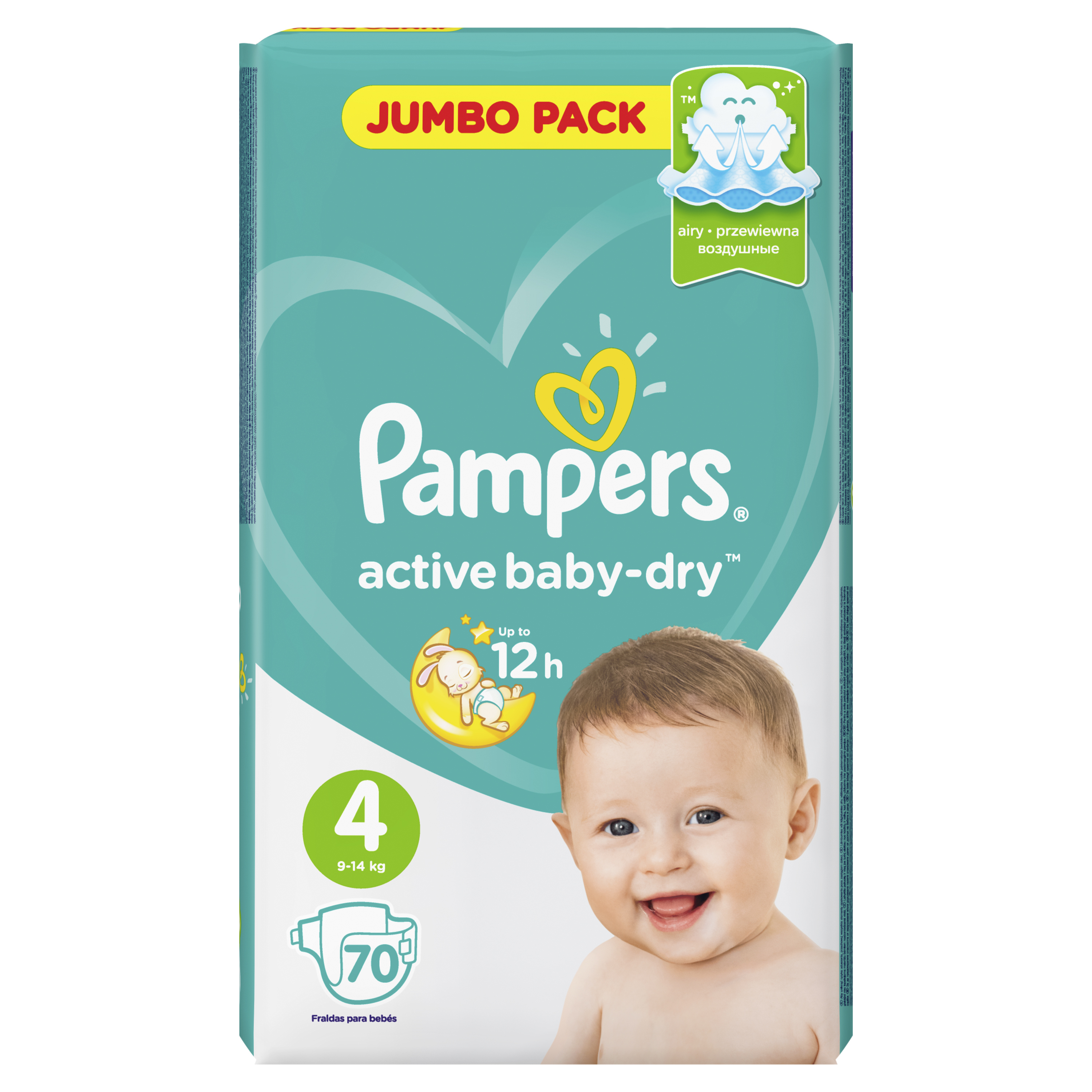 Подгузники Pampers Active Baby-Dry для малышей 9-14 кг, 4 размер, 70 шт -  купить с доставкой по выгодным ценам в интернет-магазине OZON (856737874)