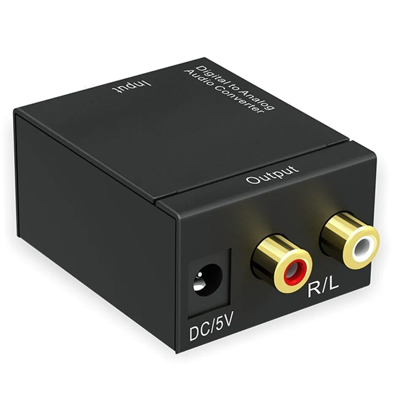 Аудио конвертер AV Converter Toslink 285C ( С цифрового coaxial / toslink в аналоговый AV аудио сигнал ) С дополнительным питанием