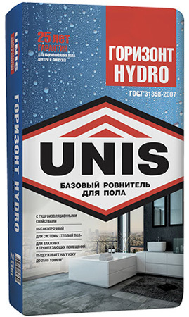 ЮНИС Горизонт Гидро стяжка пола (25кг) / UNIS Горизонт Hydro базовый ровнитель для пола (25кг)