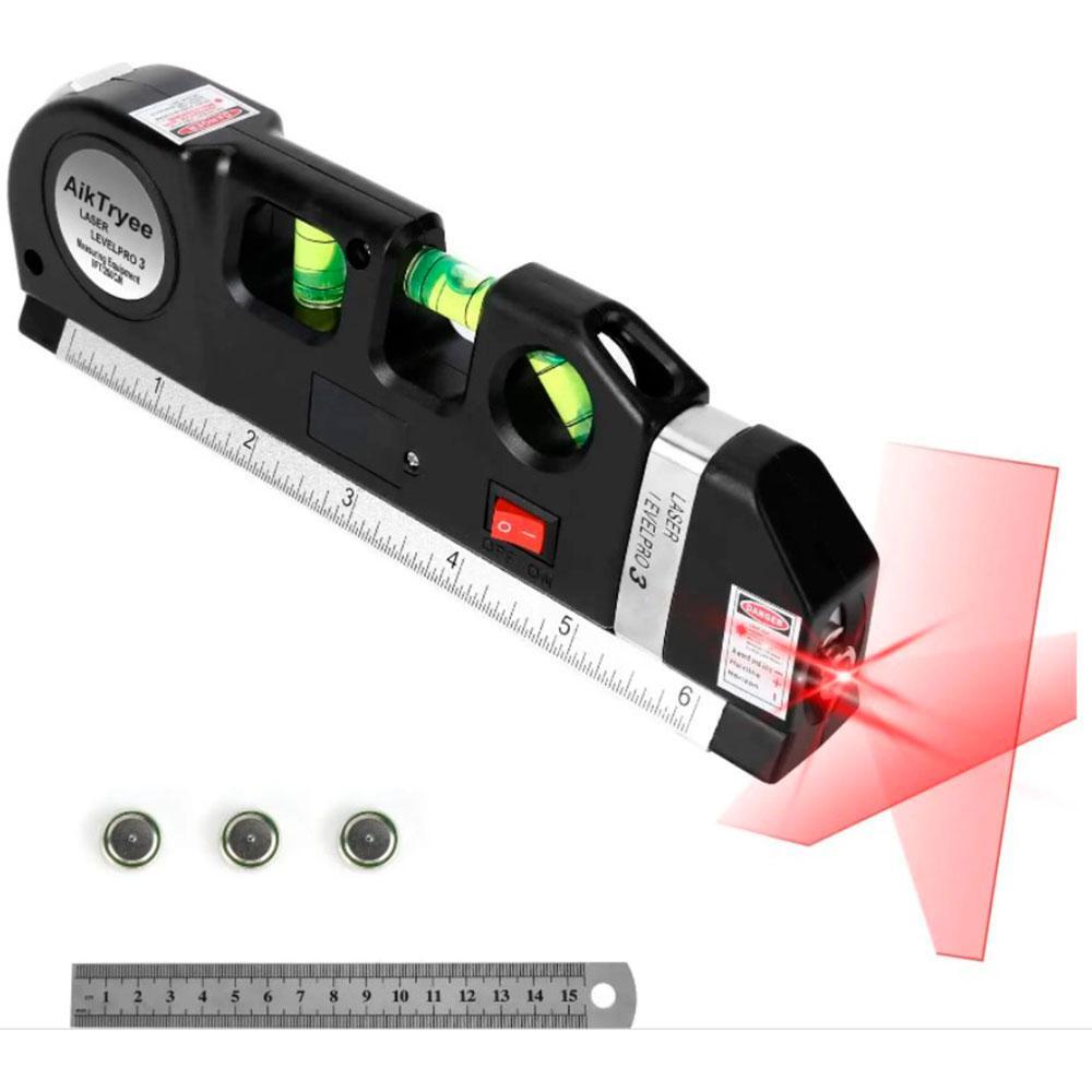 Купить Лазерный уровень/нивелир с батарейками/Лазерный вертикальный уровень  / Строительный лазерный уровень с рулеткой по низкой цене в  интернет-магазине OZON с доставкой (1052603154)