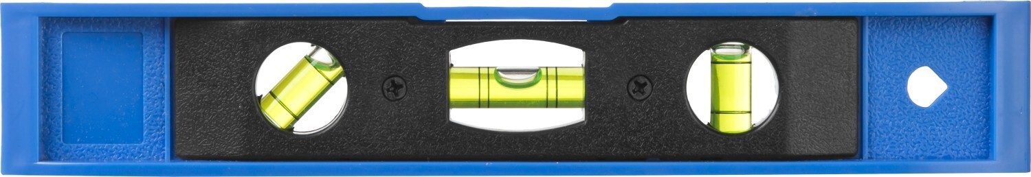 Уровень магнитный строительный МИНИ пластмассовый 230мм, 180/90/45, уровень-мини, 3 глазка
