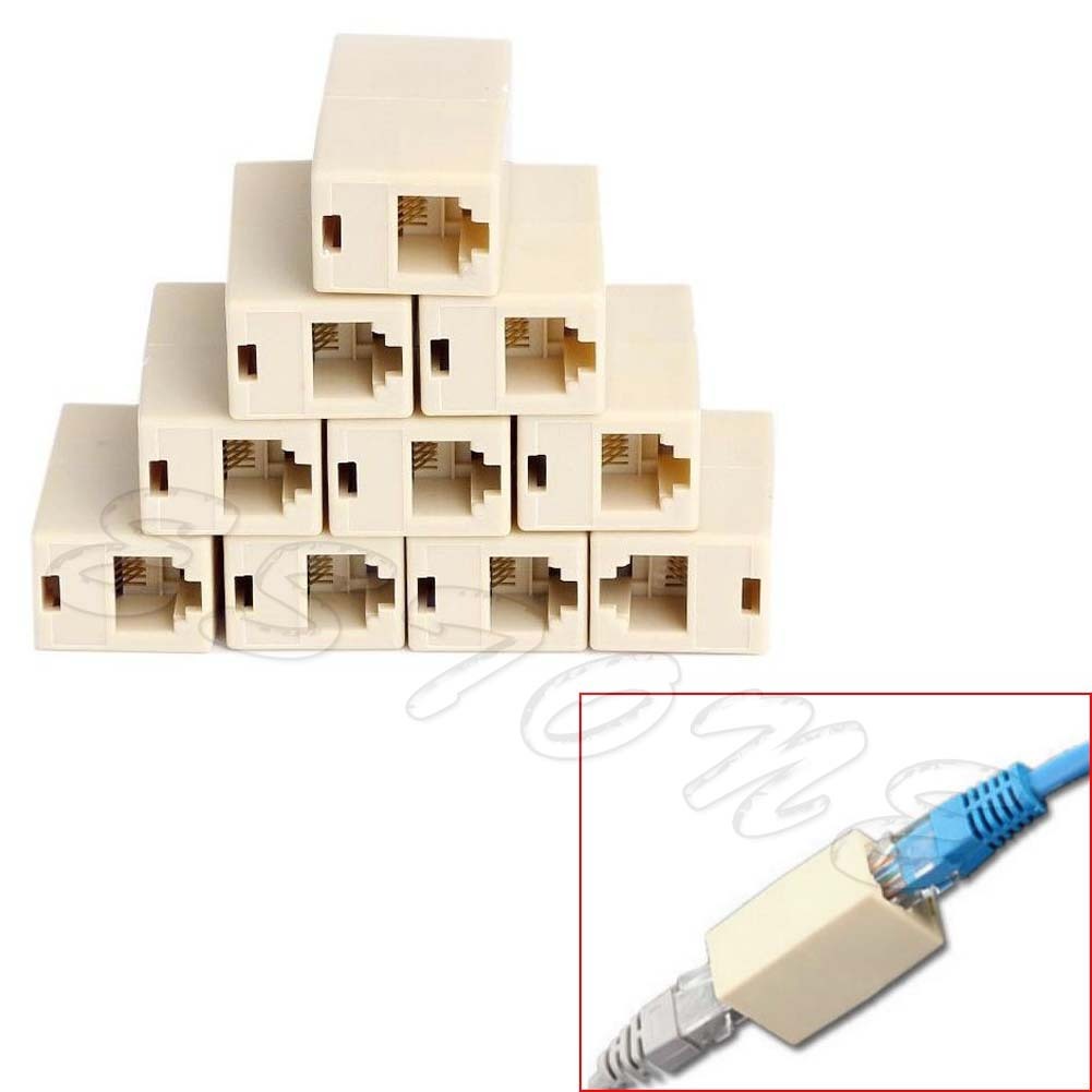 10шт.RJ45CAT5Коннектор-удлинитель