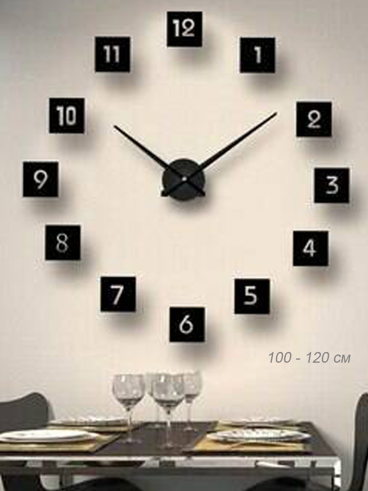 Часы аппликация на стену