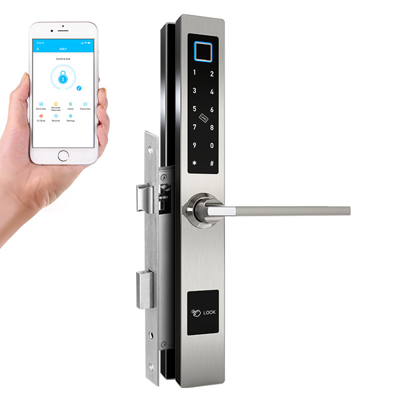 УмныйзамокэлектронныйврезнойдлядвериSAFEBURGSMARTSLIMLOCKсотпечаткомпальца,Wi-Fi