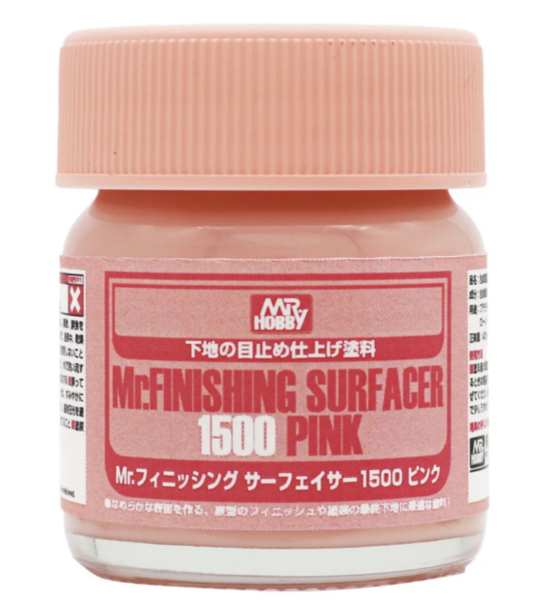 Mr.Hobby Mr. Finishing Surfacer 1500 Pink, Финишный Выравниватель/Грунтовка, Розовый, 40мл