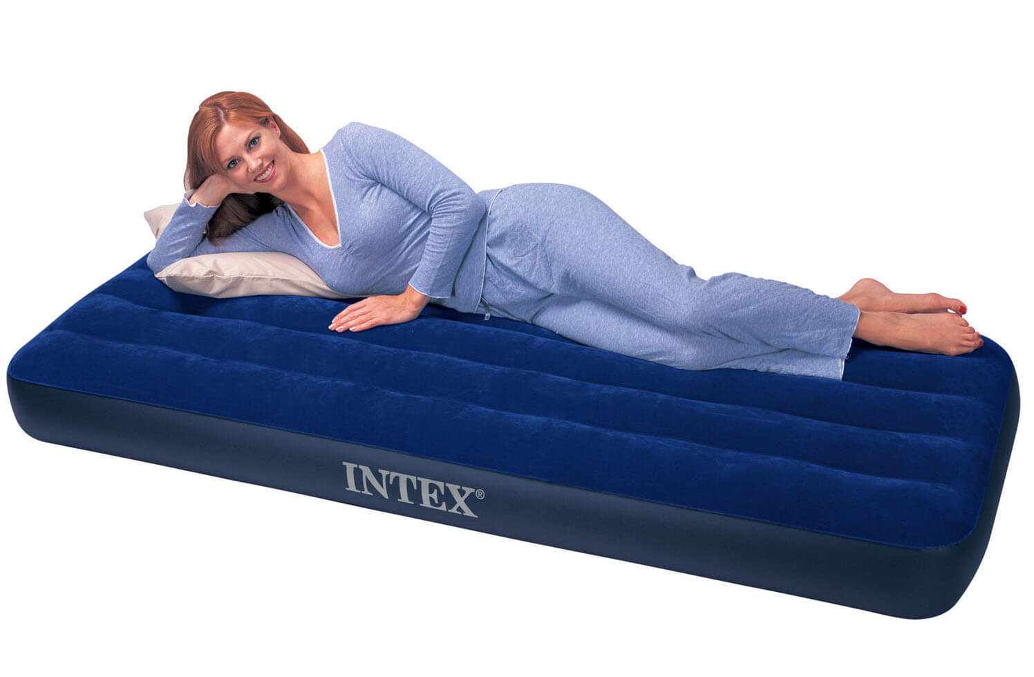 матрас надувной intex classic downy bed twin