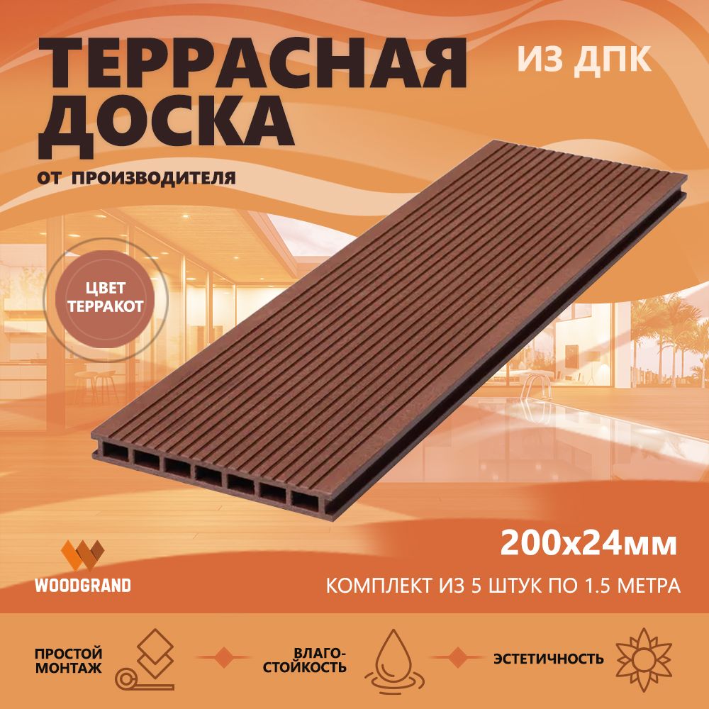 Террасная доска WOODGRAND, 24 мм - купить по выгодной цене в  интернет-магазине OZON (397245577)