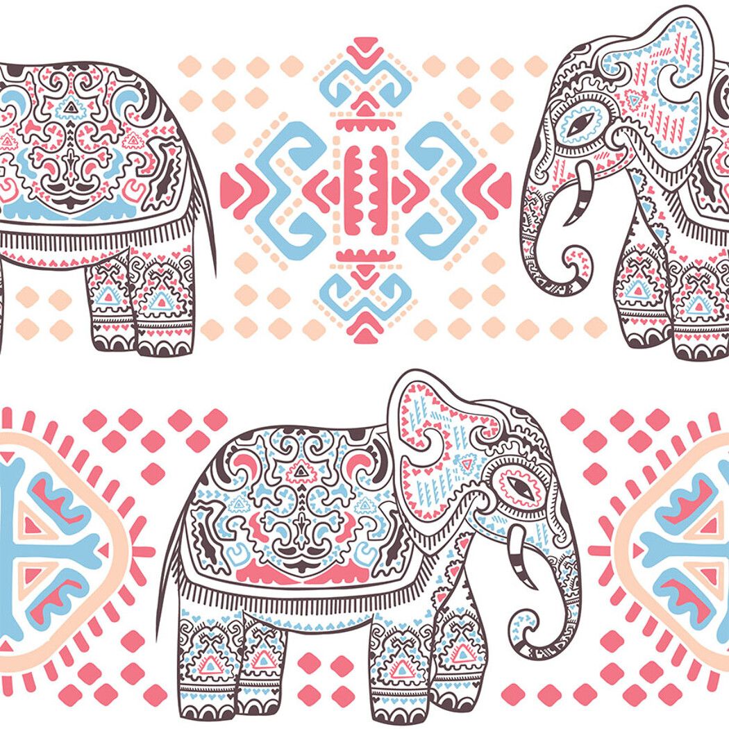 Индия орнаменты и узоры со слонами