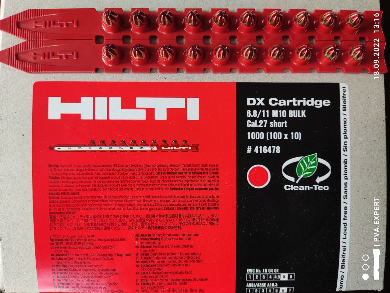 Hilti HILTI DX CARTRIDGE 100x10 