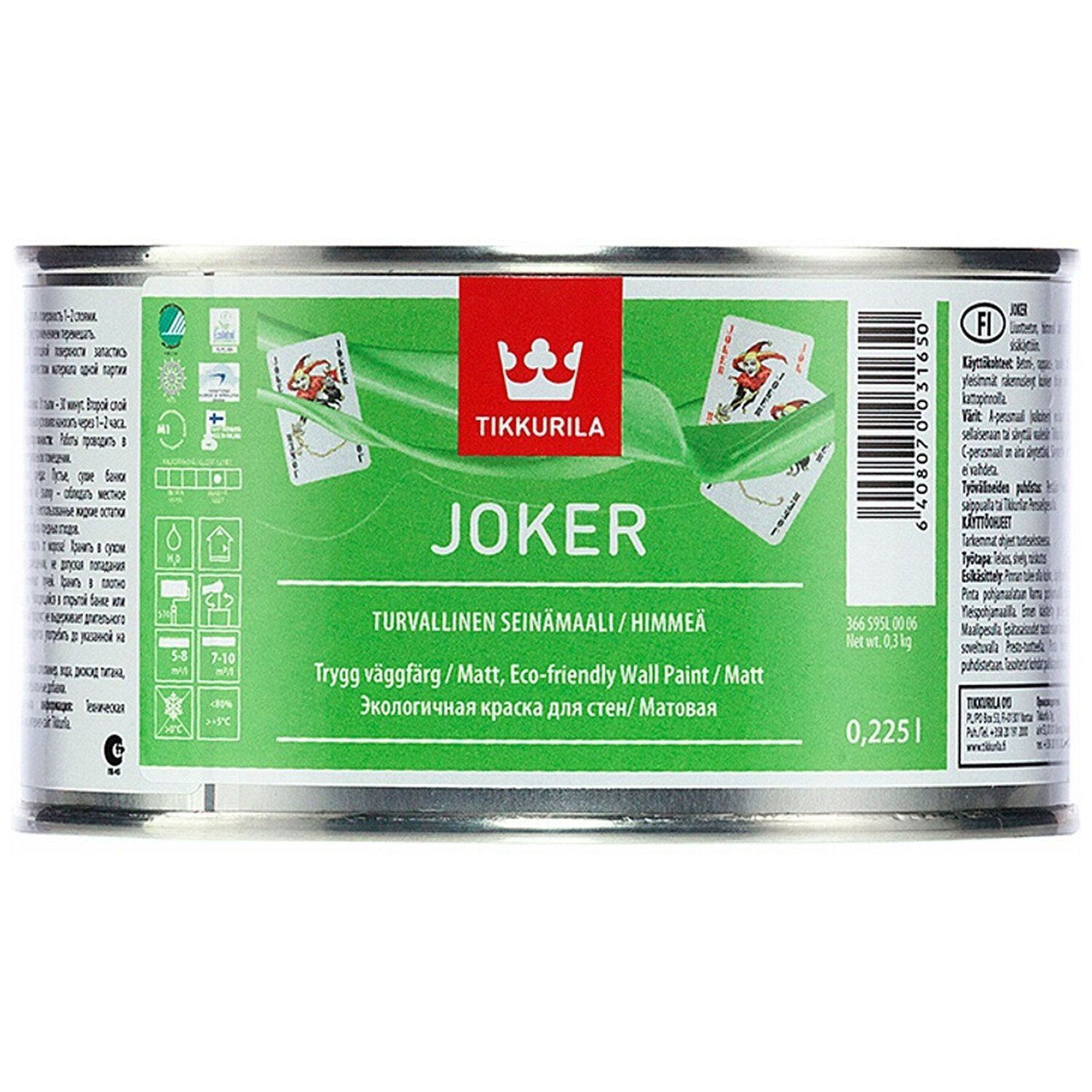 Тиккурила джокер. Краска интерьерная Tikkurila Joker. Краска акриловая Tikkurila Joker. Тиккурила" интерьерная моющаяся Джокер 9л база с. Краска интерьерная Tikkurila Joker м339.