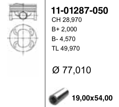 Поршень +0.50 VW Golf/Tiguan/CC/Touran 1.4TSI/TFSI 06>