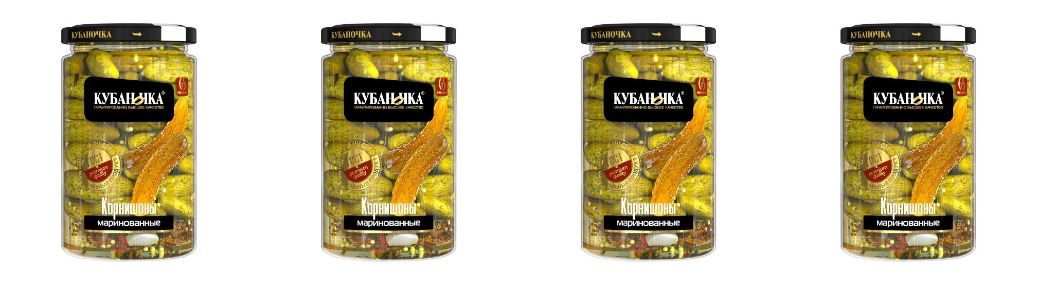 КУБАНОЧКА Огурцы маринованные корнишоны, 680 г 4 шт