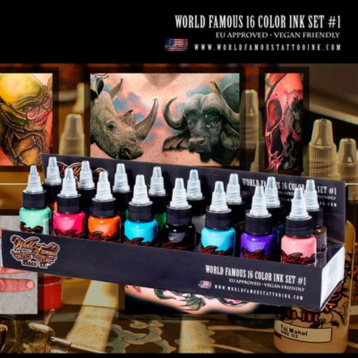 World famous. Тату краска ворлд Фэймос наборы. Tattoo Ink World краска. World famous пигменты набор. Краска Tattoo Ink палитра.