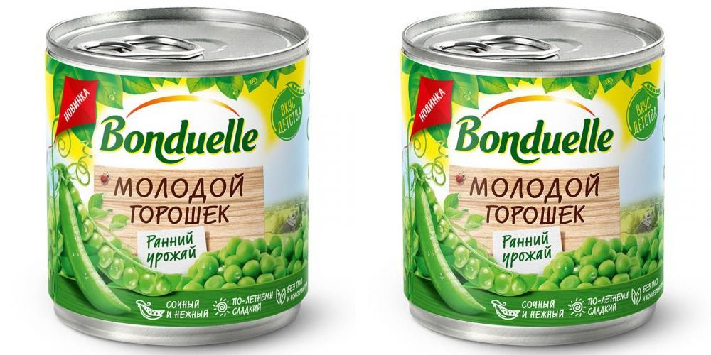 Bonduelle Овощные консервы Горошек зеленый молодой, 200 г, 2 шт