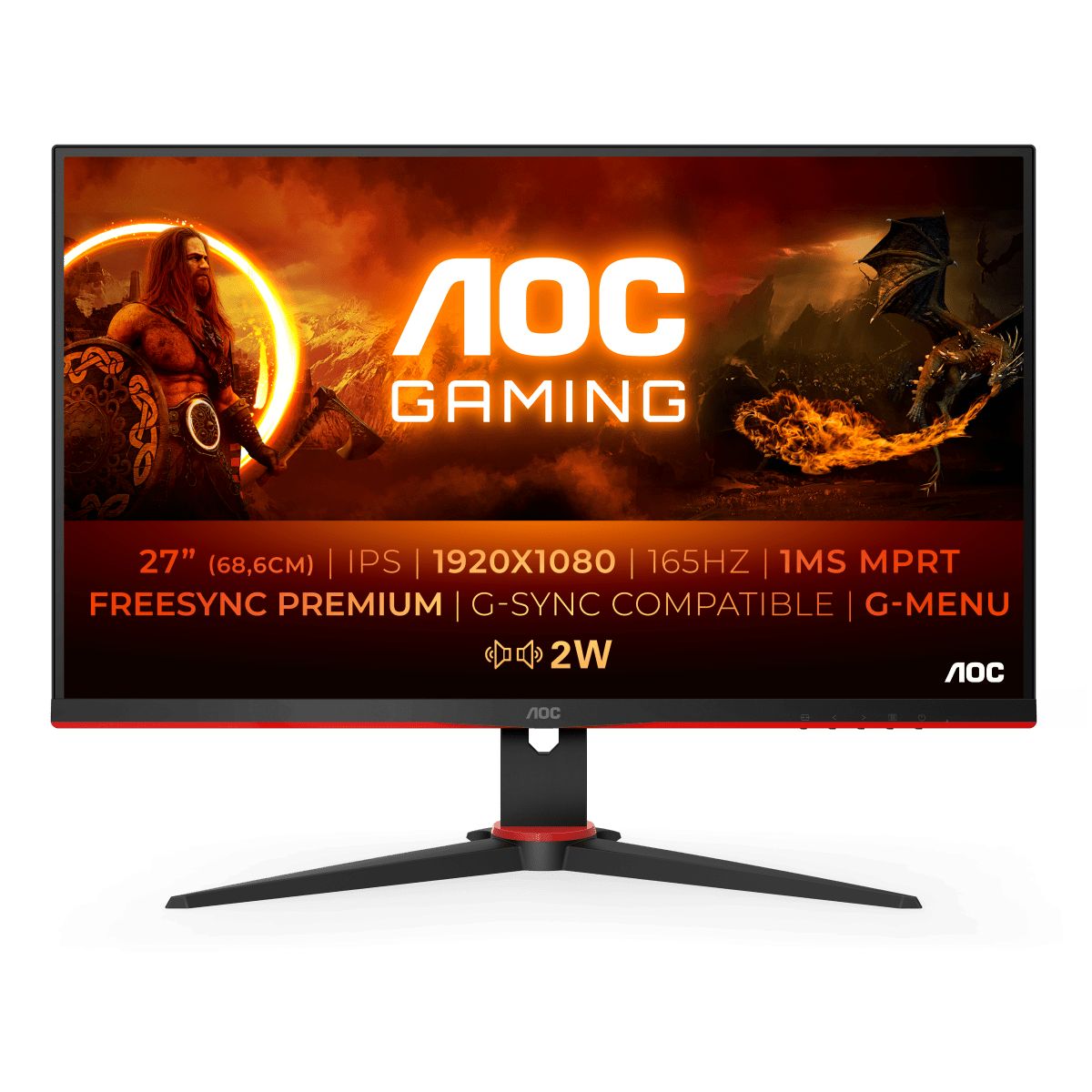 AOC 27" Монитор 27G2SPAE, IPS, 1920x1080, 165 Гц, черный