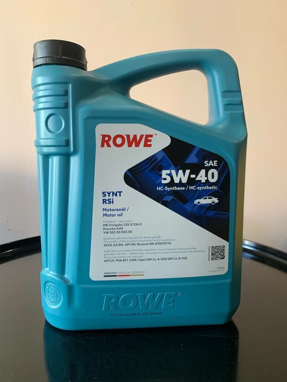 Моторное масло rowe 5w 40. Rowe 5w40 Synt RSI. Rowe Hightec Synt RSI SAE 5w-40. Rowe Hightec Synt RSI 5w40. Масло Rowe 5w40 синтетика.