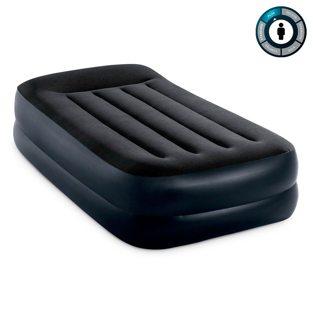 intex надувная кровать pillow rest raised bed