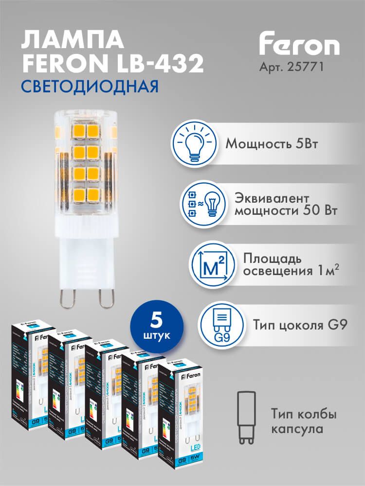 ЛампасветодиоднаяFeronLB-432G95W6400K257715штук