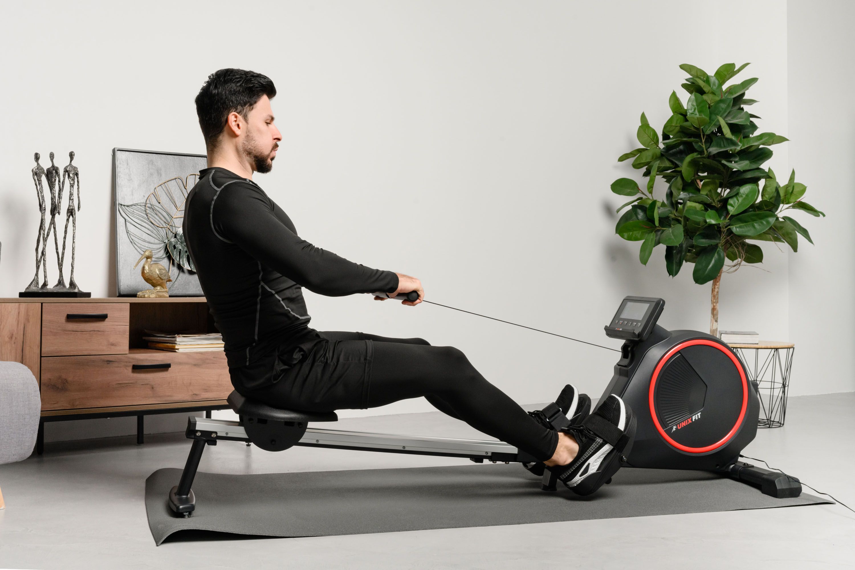 Гребной тренажер UNIX Fit Techno Rower 410 / КОВРИК в ПОДАРОК /  вертикальное хранение / до 130 кг купить по выгодной цене в  интернет-магазине OZON (840490884)