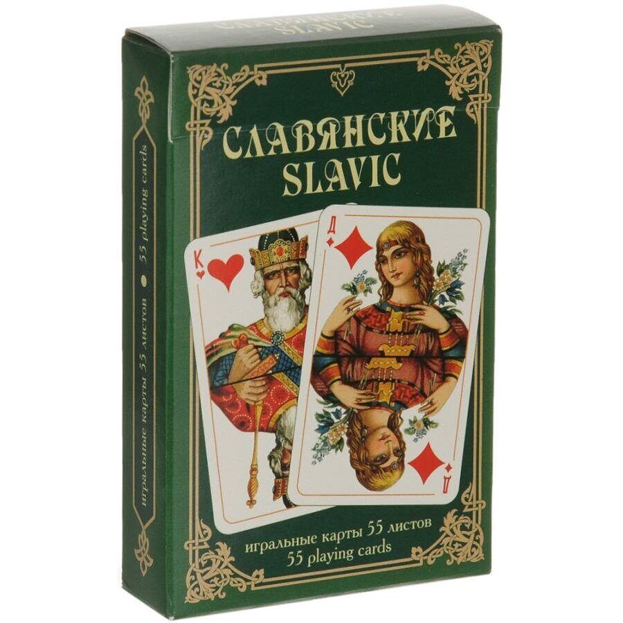 Игральные карты славянские 54 шт., Piatnik, зеленая рубашка