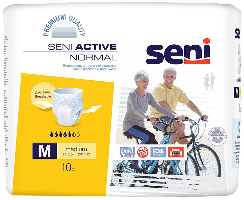 Seni Active Normal, трусы впитывающие (M), 10 шт.