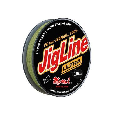 Плетеный шнур Momoi 4-х прядный JigLine Ultra PE 0,18мм/100м, 14,0кг, хаки