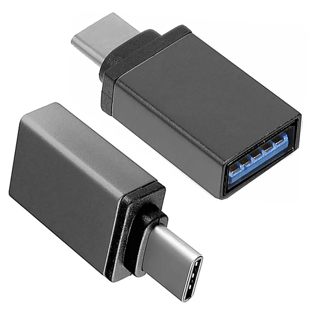 Переходник Type-C на USB3.0 (адаптер OTG) серый