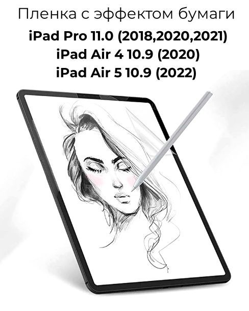 Film Rendu Papier Spécial Dessin, Flexible - Transparent pour iPad Pro 11  2018, 2020, 2021 et Air 2020, 2022