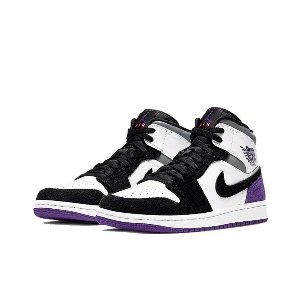 Air jordan 1 white cheap and purple