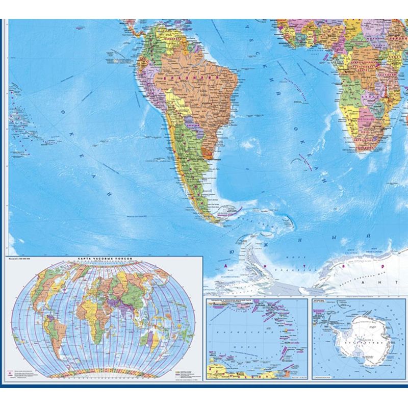 Настенная карта Мир политическая 1:22 млн., 1,58х1,18 м