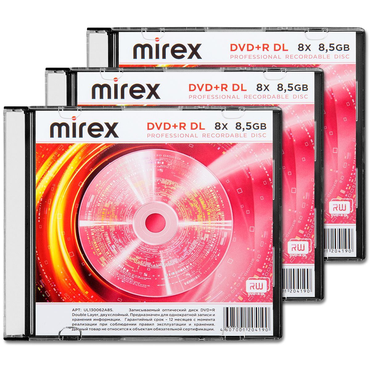 Диск DVD+R Double Layer 8,5Gb Mirex 8x slim, упаковка 3 шт. - купить с  доставкой по выгодным ценам в интернет-магазине OZON (378714253)