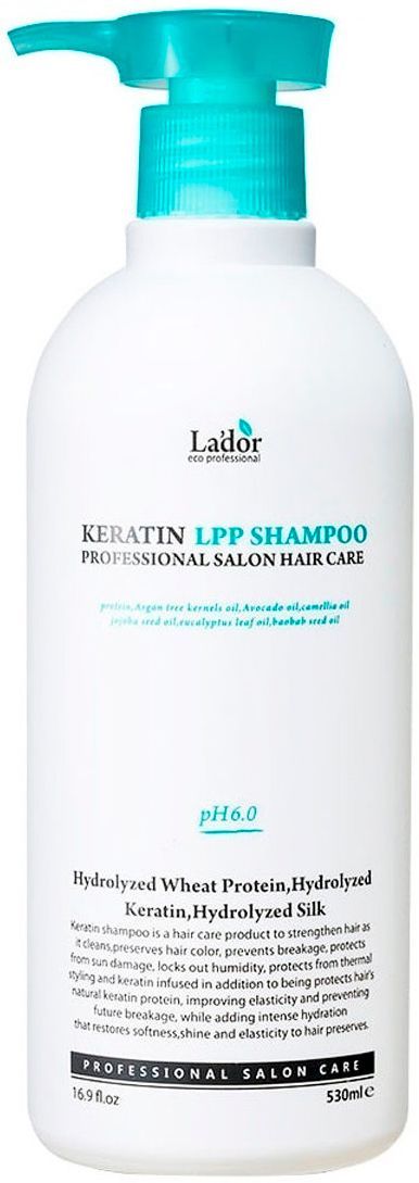 LADOR Шампунь для волос БЕССУЛЬФАТНЫЙ С КЕРАТИНОМ Keratin LPP Shampoo 530мл