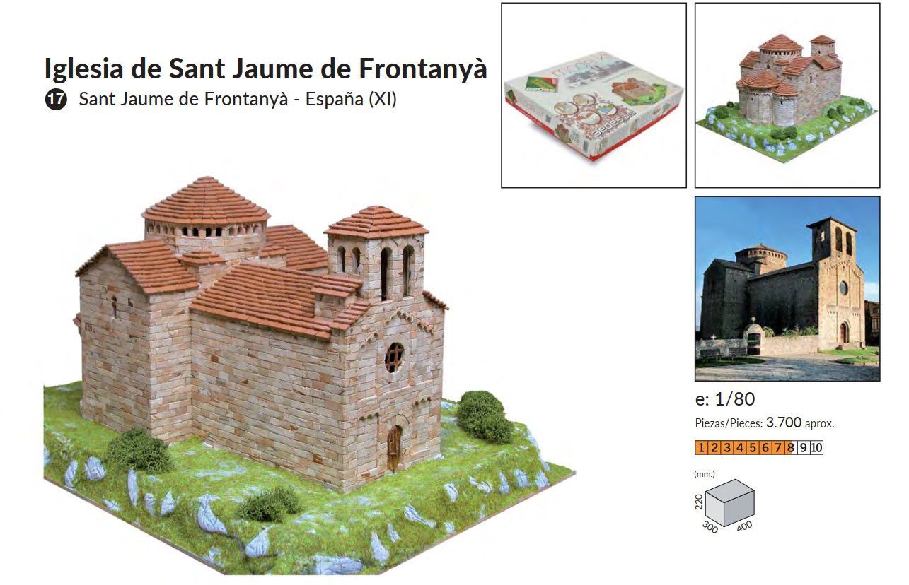 Церковь Sant Jaume de Frontanya, 3700 деталей, 400х300х220, сложность 7/10, керамический конструктор Aedes Ars (Испания)