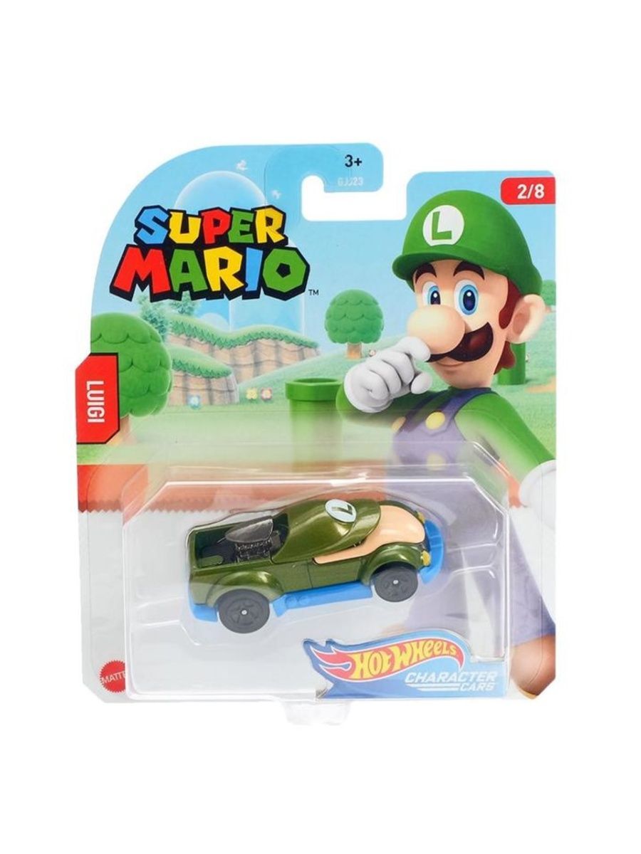 Машинка Hot Wheels тематическая коллекционная оригинал SUPER MARIO LUIGI  зеленый GPC13