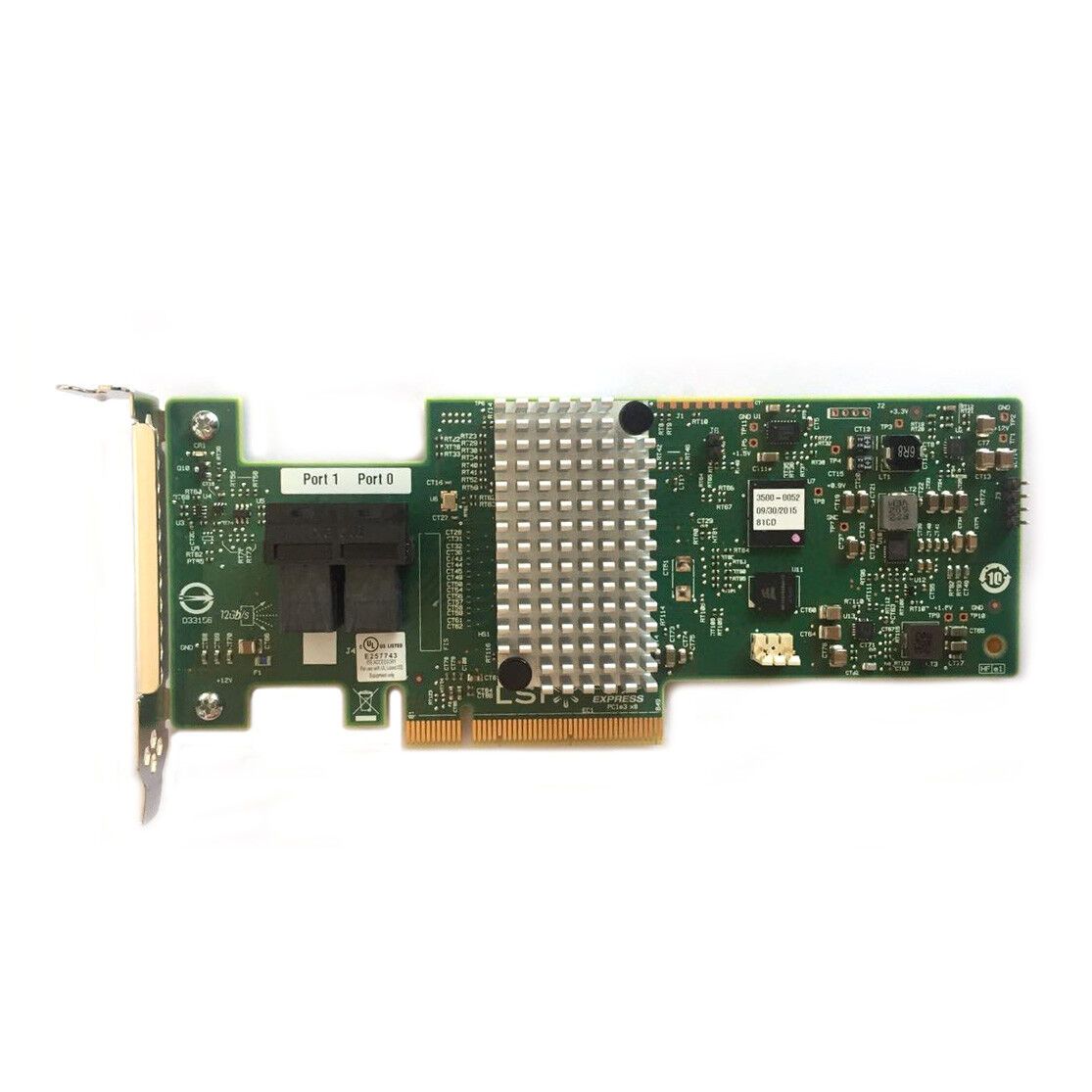 Контроллер PCI-E x8 RAID SAS-SATA 2x SFF-8643 LSI 9340-8i IBM m1215 (low profile, подключение до 8 устройств напрямую,без кэша)