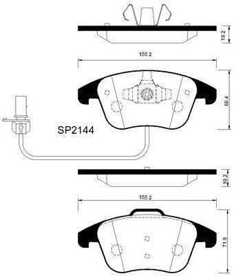 SangsinBrakeКолодкитормозныедисковыеПередние,арт.SP2144