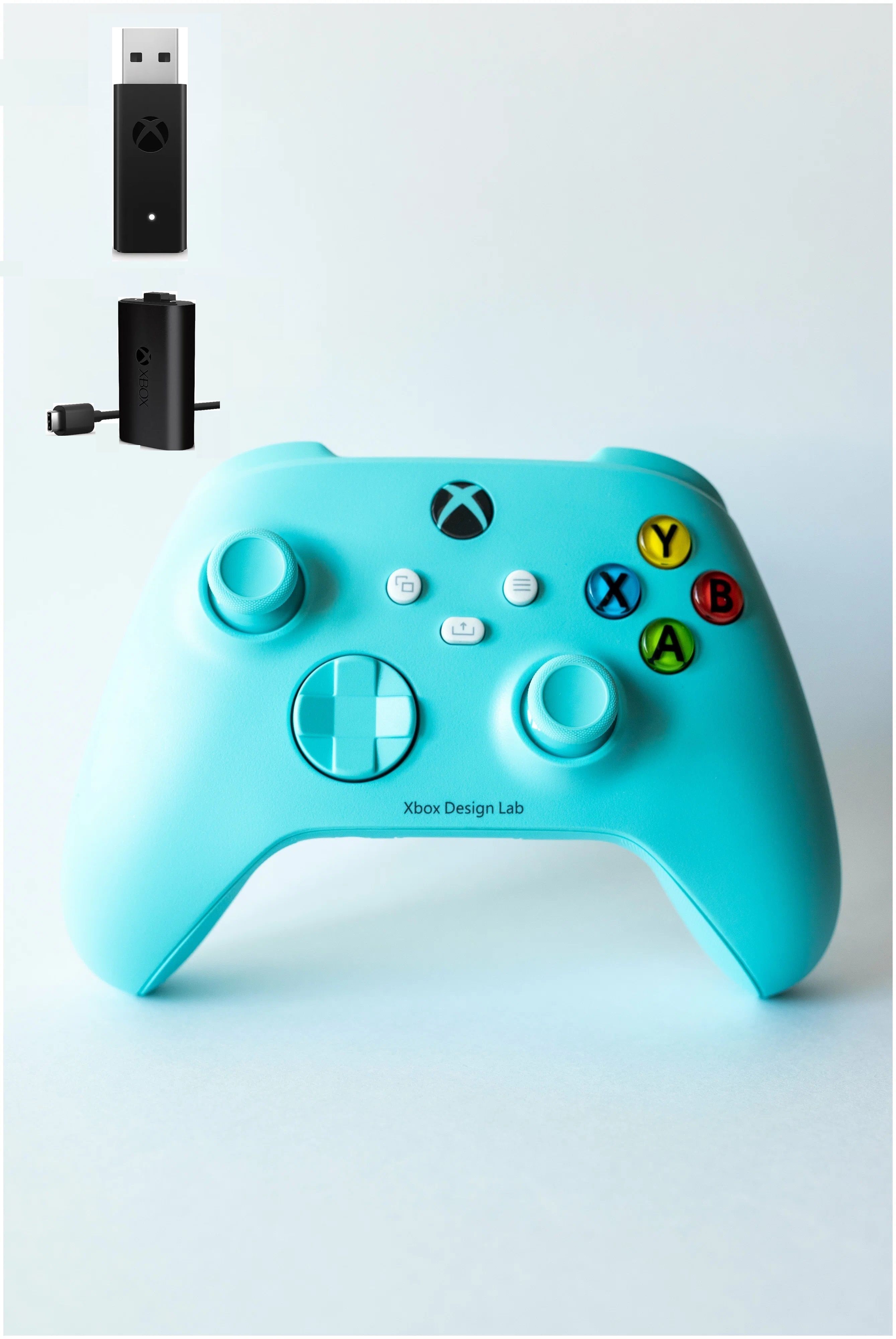 Геймпад Microsoft беспроводной Series S / X / Xbox One S / X Wireless  Controller Design Lab голубой (Model: 1914) 4 ревизия с bluetooth +  Аккумулятор ...