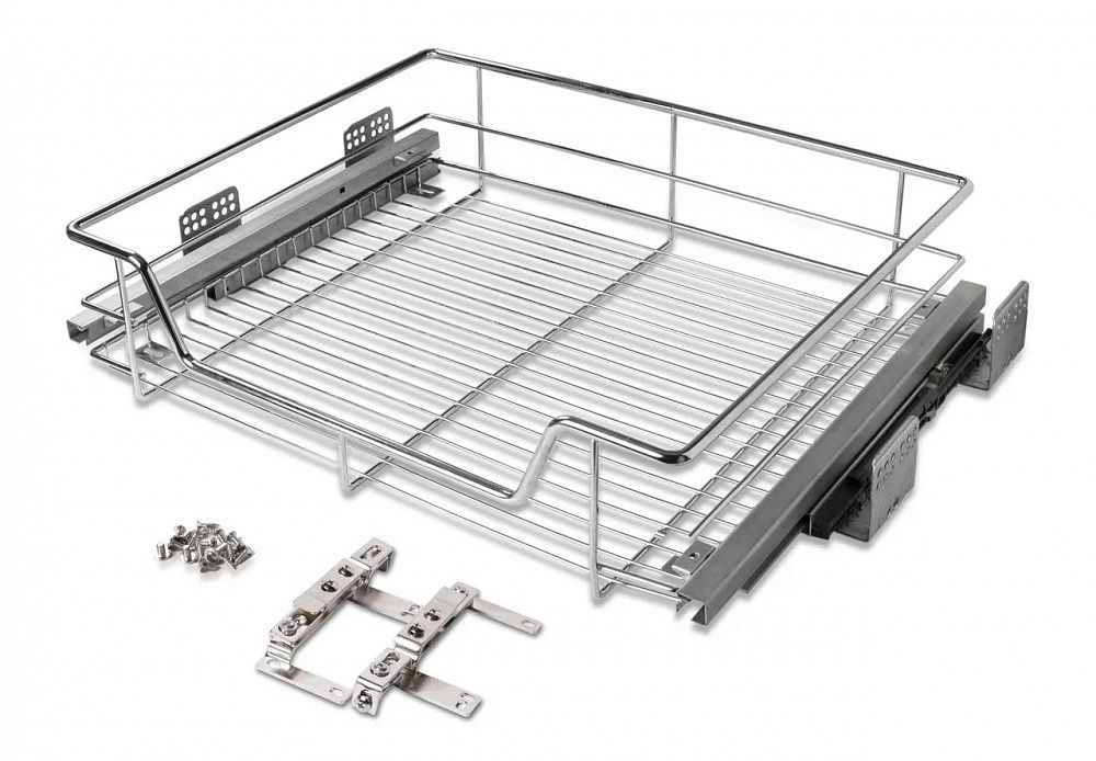 ВыдвижнаякорзинаJETAuraдлямодуля900ммодноуровневая864-868х418,5х205скрепл.дляфасада,системаплавногозакрывания,хром