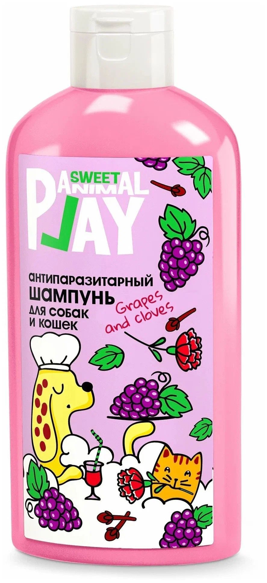 Шампунь для собак и кошек Animal Play Sweet Виноград и Гвоздика репеллентный 300 мл