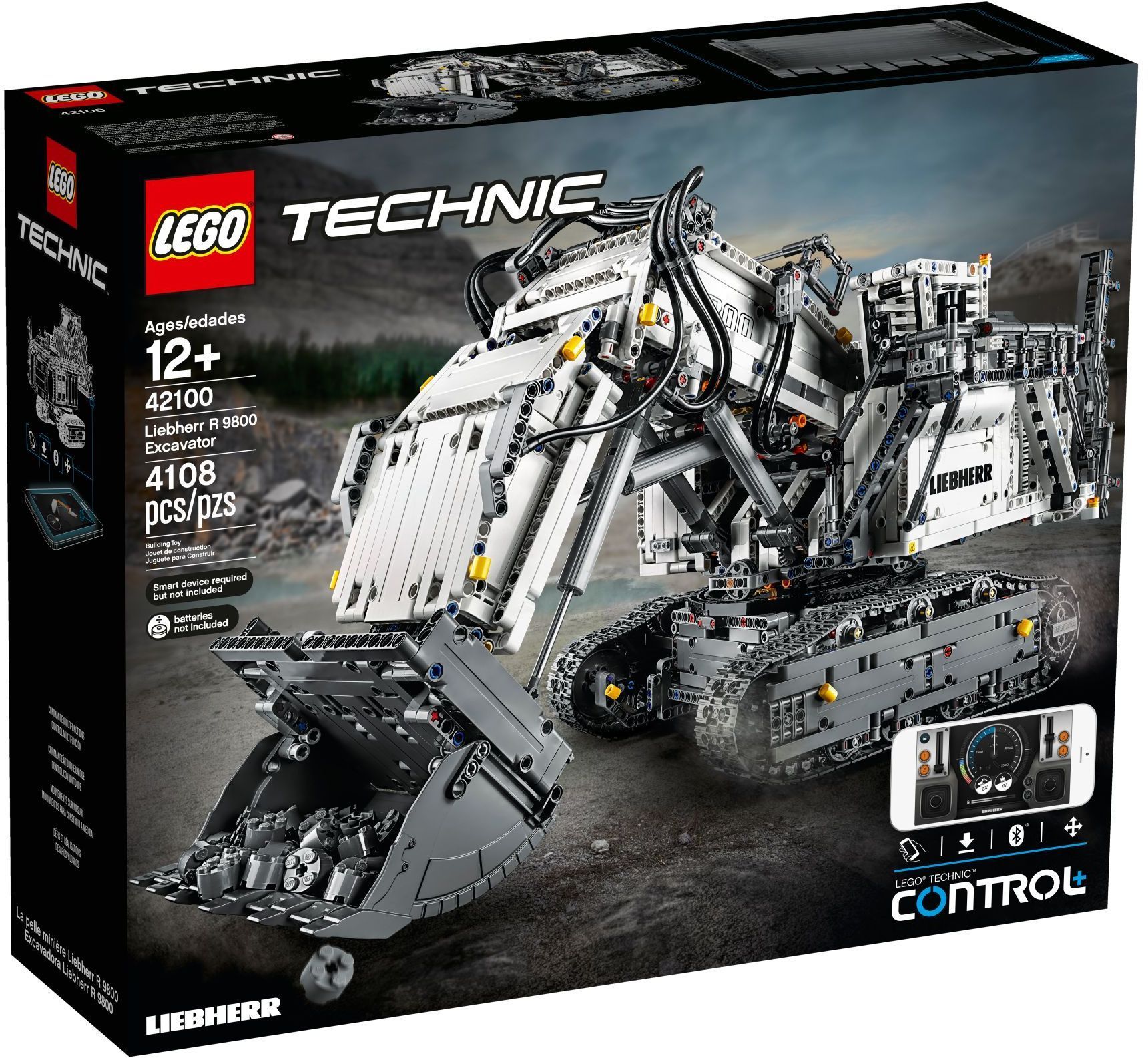 Конструктор LEGO Technic 42100 Экскаватор Liebherr R 9800 - купить с  доставкой по выгодным ценам в интернет-магазине OZON (1028706051)