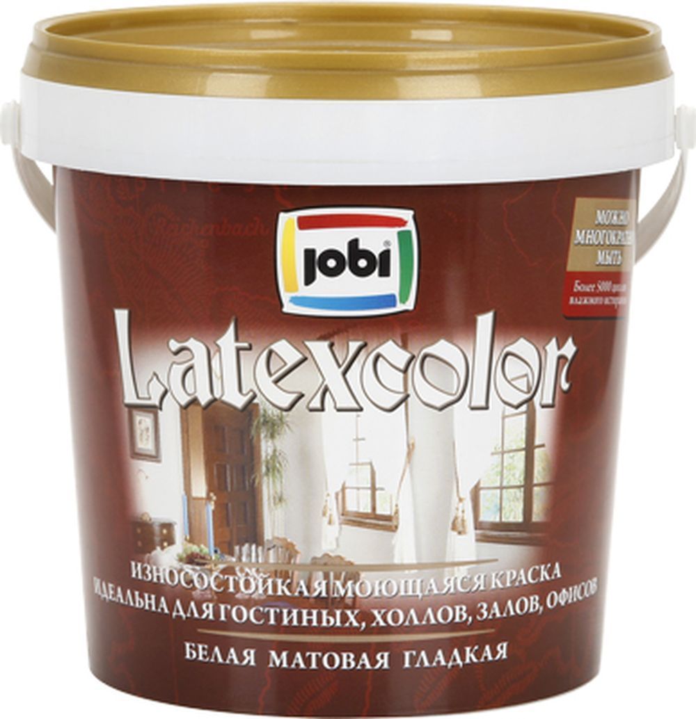 Интерьерная моющаяся краска JOBI LATEXCOLOR 0,9 л