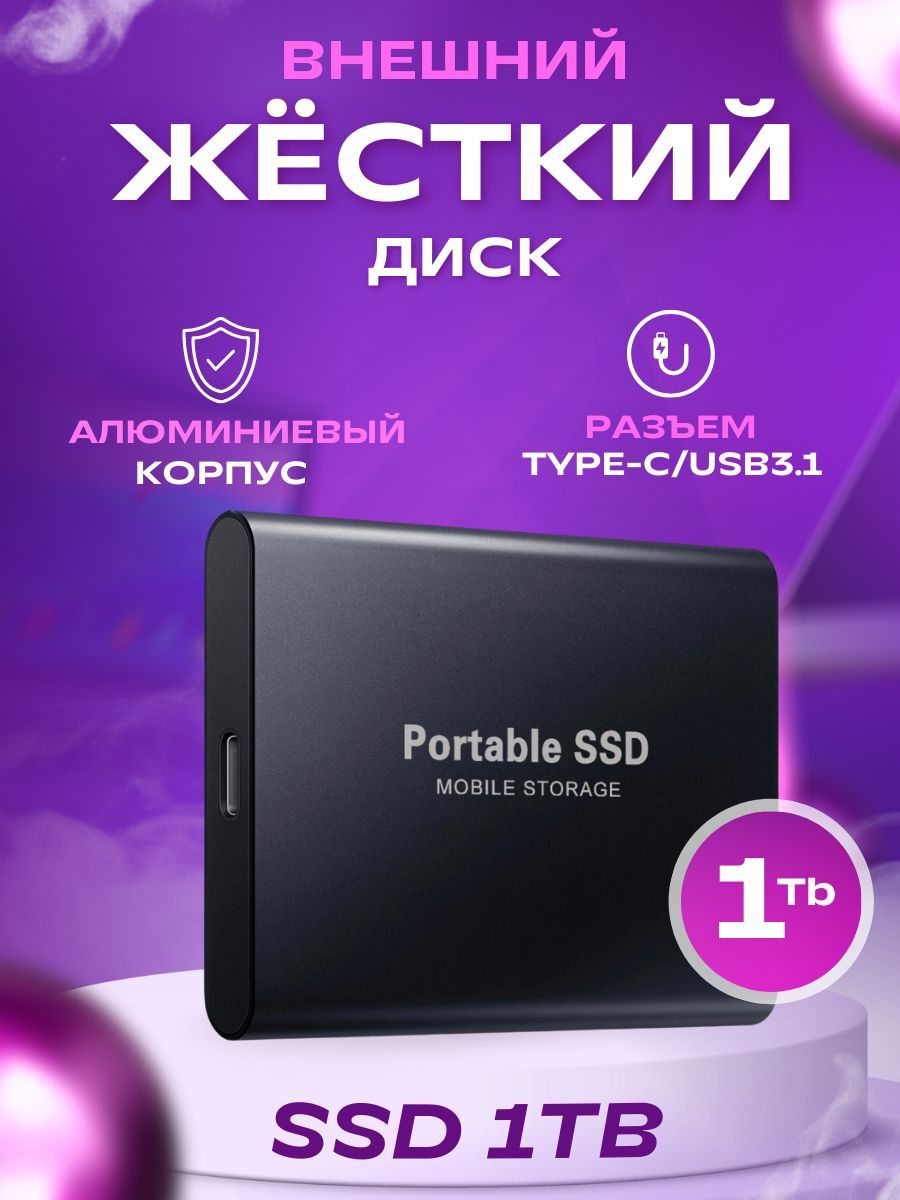 Внешний SSD-диск 326568, 1 ТБ - купить по выгодной цене в интернет-магазине  OZON (626635512)